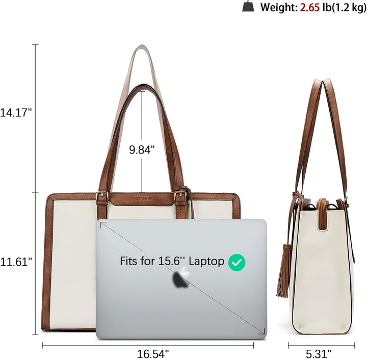 BOSTANTEN Damen Laptop Handtasche 15.6 Zoll Aktentasche PU Leder Schultertasche Frauen Businesstasch