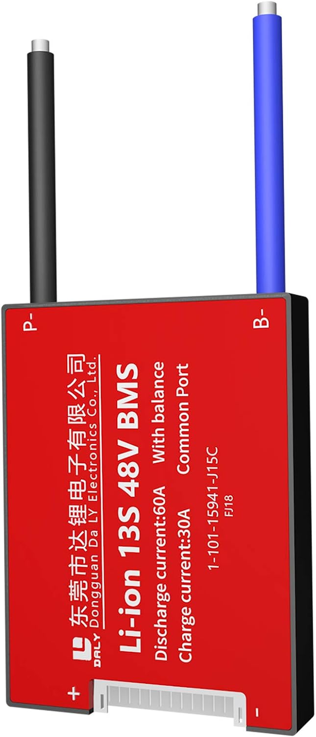 DALY BMS 13S 48V 60A Li-Ion Akku-Schutzplatine mit Balance-Leitungen BMS für 18650 Akku Pack 48V