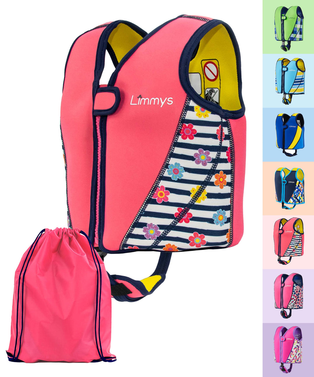 Limmys Premium Neopren Schwimmweste - Ideale Schwimmhilfe für Jungen und Mädchen - Extra Kordelzugta
