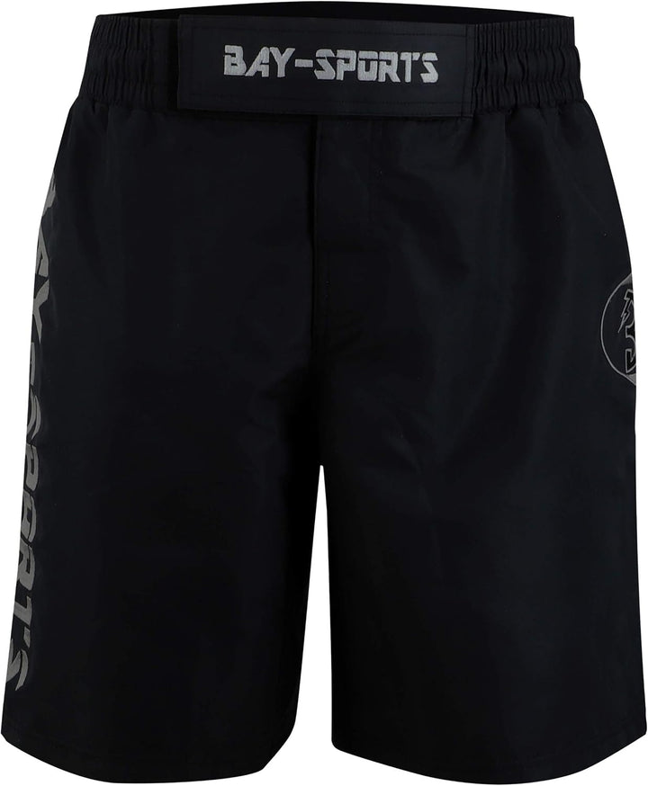 Bay MMA Shorts Hose Exklusiv XXS - XXL schwarz/grau K1 UFC K-1 Short Kinder Erwachsene (S)