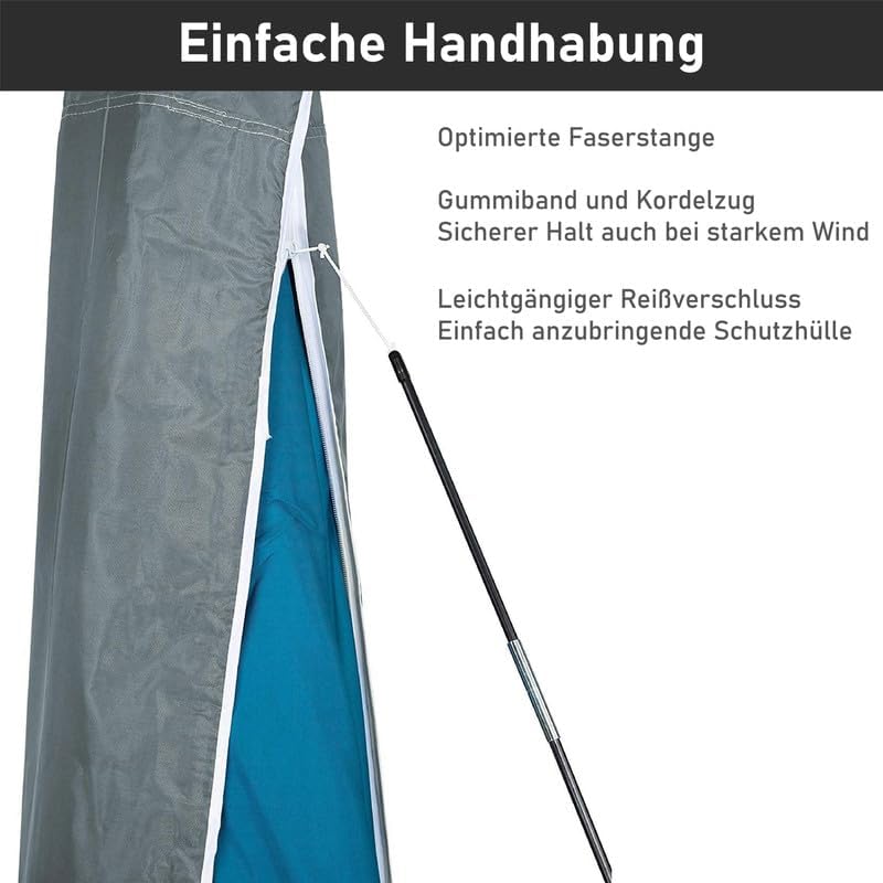Purovi Schutzhülle für Sonnenschirme, Grau, 35x180 cm 180x 35 cm