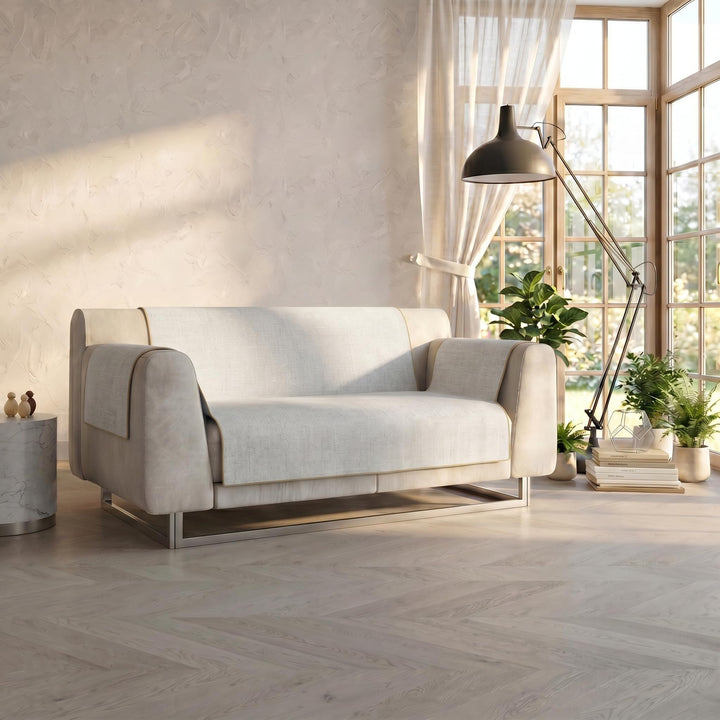 Italian Bed Linen CD-COMFORT-PANNA-2PMX Komfort-Antigleiten-Sofa-Decke,2 Plätze Maxy, Creme 2 Plätze