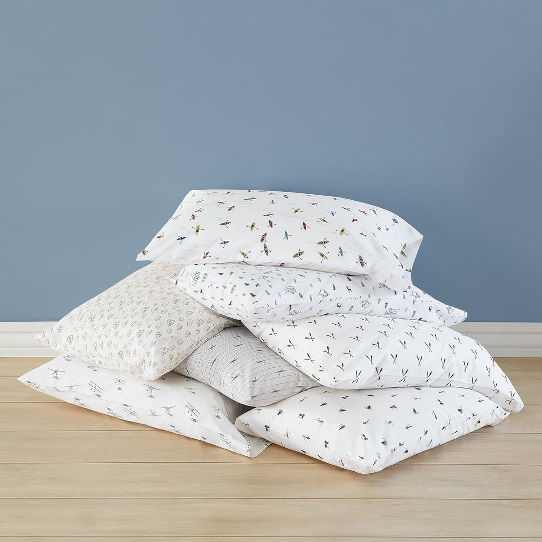 Eddie Bauer - Queen-Size-Bettlaken, Baumwoll-Perkal-Bettwäsche-Set, knackige und Coole Heimdekoratio