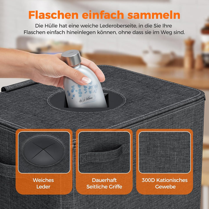 1 Stück 100L Pfandflaschen Sammelbehälter mit Grossen Waschbaren Beuteln, Pfandflaschen behälter für