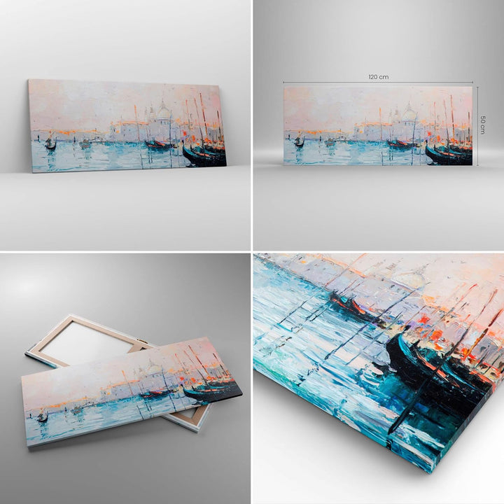 Wandbilder Dekoration Wohnzimmer Venedig Basilika Panorama Bilder auf Leinwand 120x50cm Leinwandbild