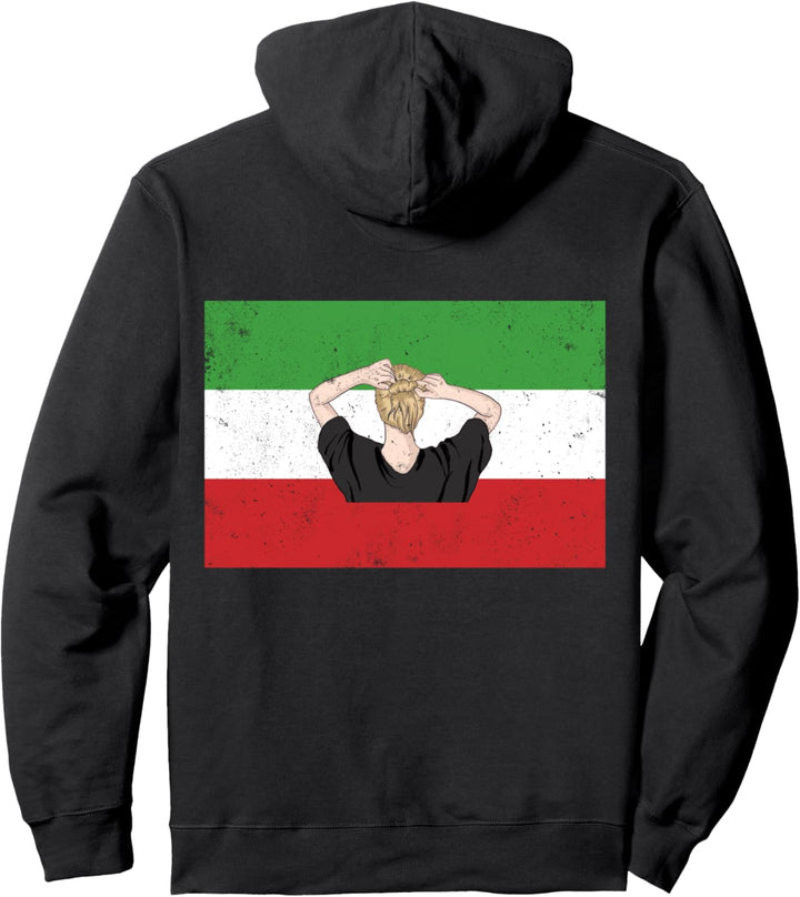 Neue iranische Flagge Keine Hijab weibliche Faust Unterstützung Frauen des Iran Pullover Hoodie