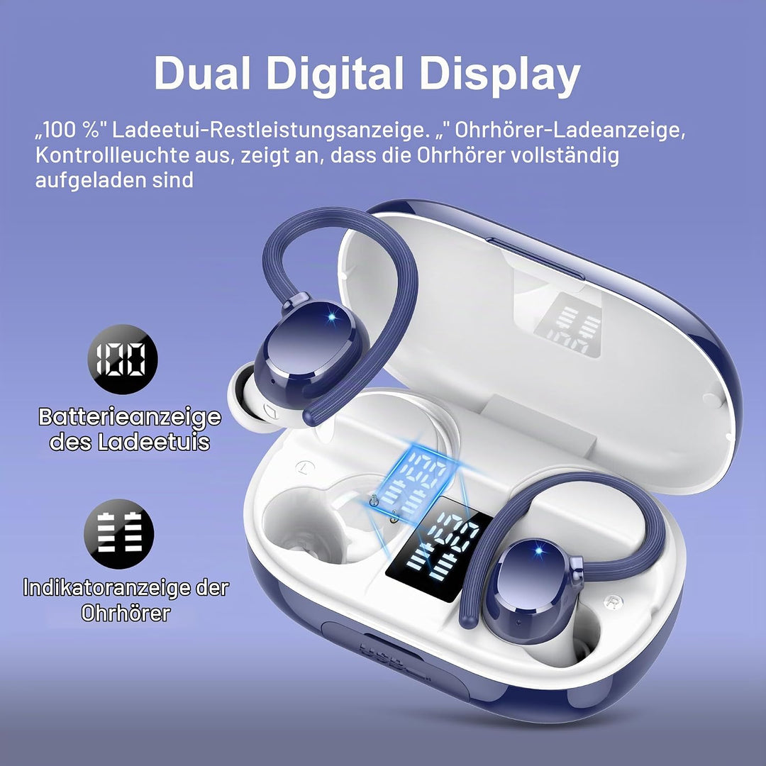 Bluetooth Kopfhörer Sport, 128Std Kopfhörer Kabellos Bluetooth 5.3, ENC Noise Cancelling Mic, HiFi S