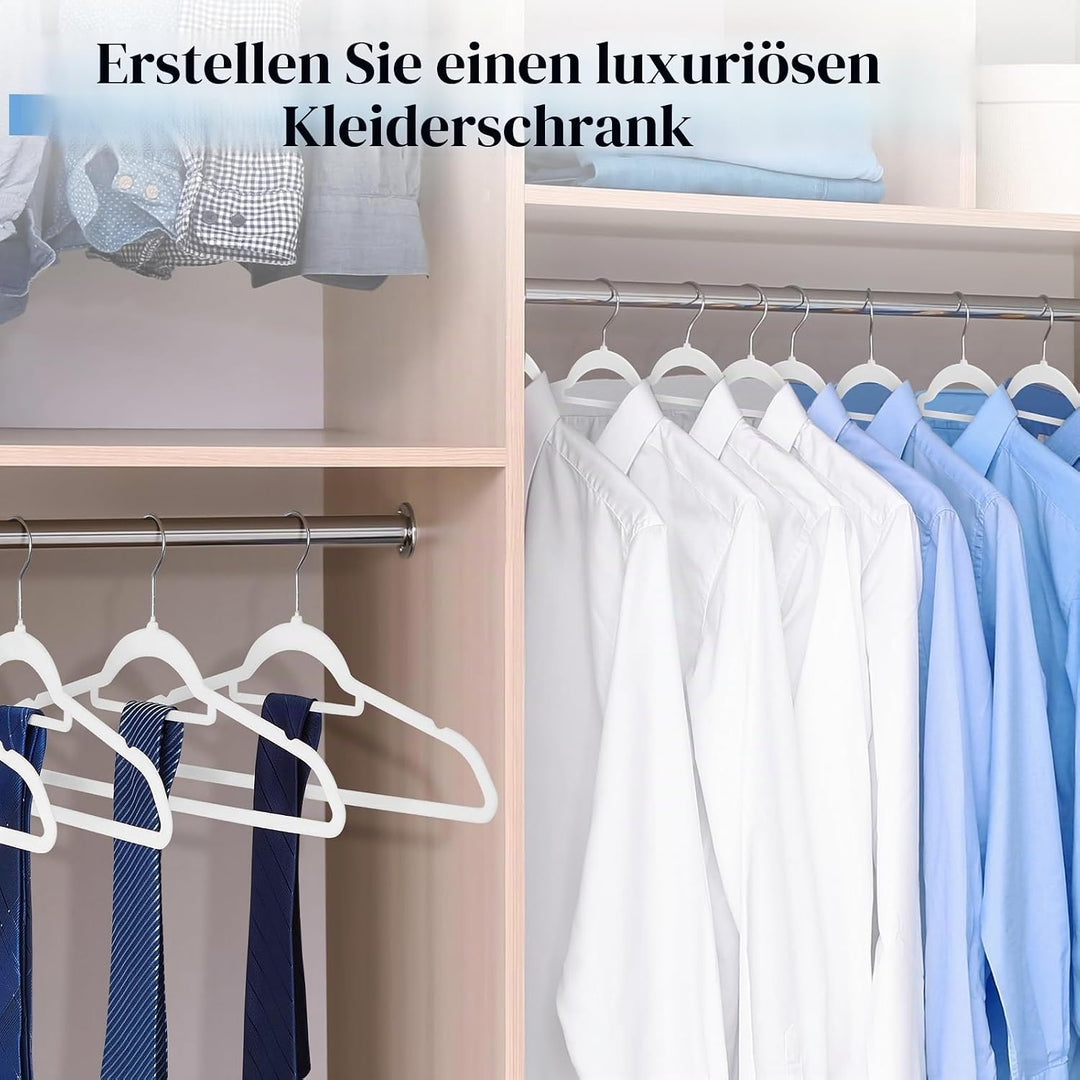 HOUSE DAY Kleiderbügel Samt 180 stück,Kleiderbügel Platzsparend Rutschfester mit Krawattenhalter,361
