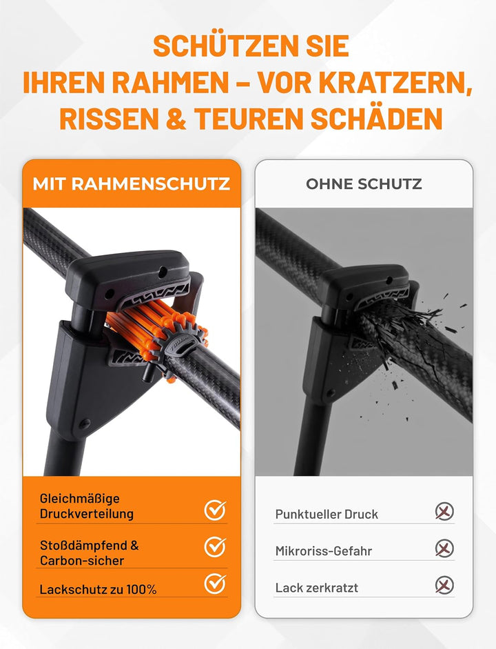 Carbon-Rahmenschutz für Fahrradträger – E-Bike- &amp; MTB-Transportschutz. Kompatibel mit Thule EasyFold
