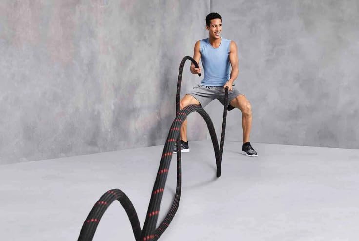 CRIVIT Battle Rope Seil für Training, Fitness, Crossfit, 30 mm, Länge 10 m, extrem robust und flexib
