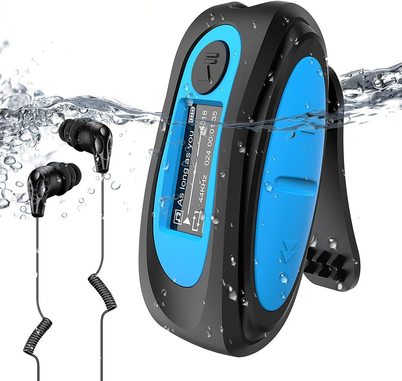 AGPTEK IPX8 Wasserdicht MP3 Player, 8GB HiFi MP3 Musik Player zum Schwimmen und Laufen, mit wasserdi