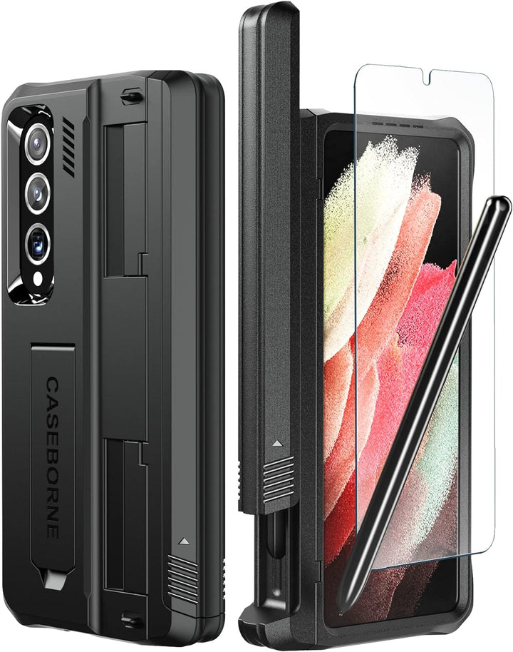CaseBorne V Kompatibel mit Samsung Galaxy Z Fold 4 Case - Vollschutzhülle mit Semi-Auto Scharnier-Co