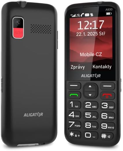 ALIGATOR AZA930B Senioren-Grosstasten 4G/LTE Handy mit SOS-Knopf und SOS Locator. Anwendung „Rettung