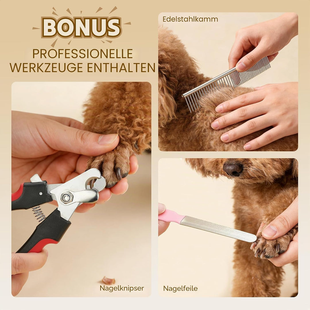 BarberBoss Kabelloser Haustier-Fellpflege-Clipper, Keramikklingen, LED-Display, schnelles Aufladen,