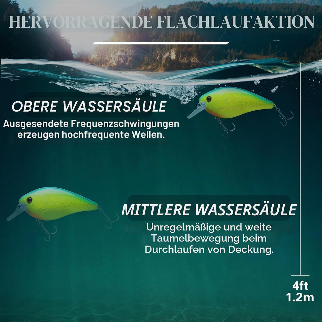 TRUSCEND Swimmax für Süss- und Salzwasser, Lebensechte Angelköder für Barsch, Forelle, Crappie, Zand