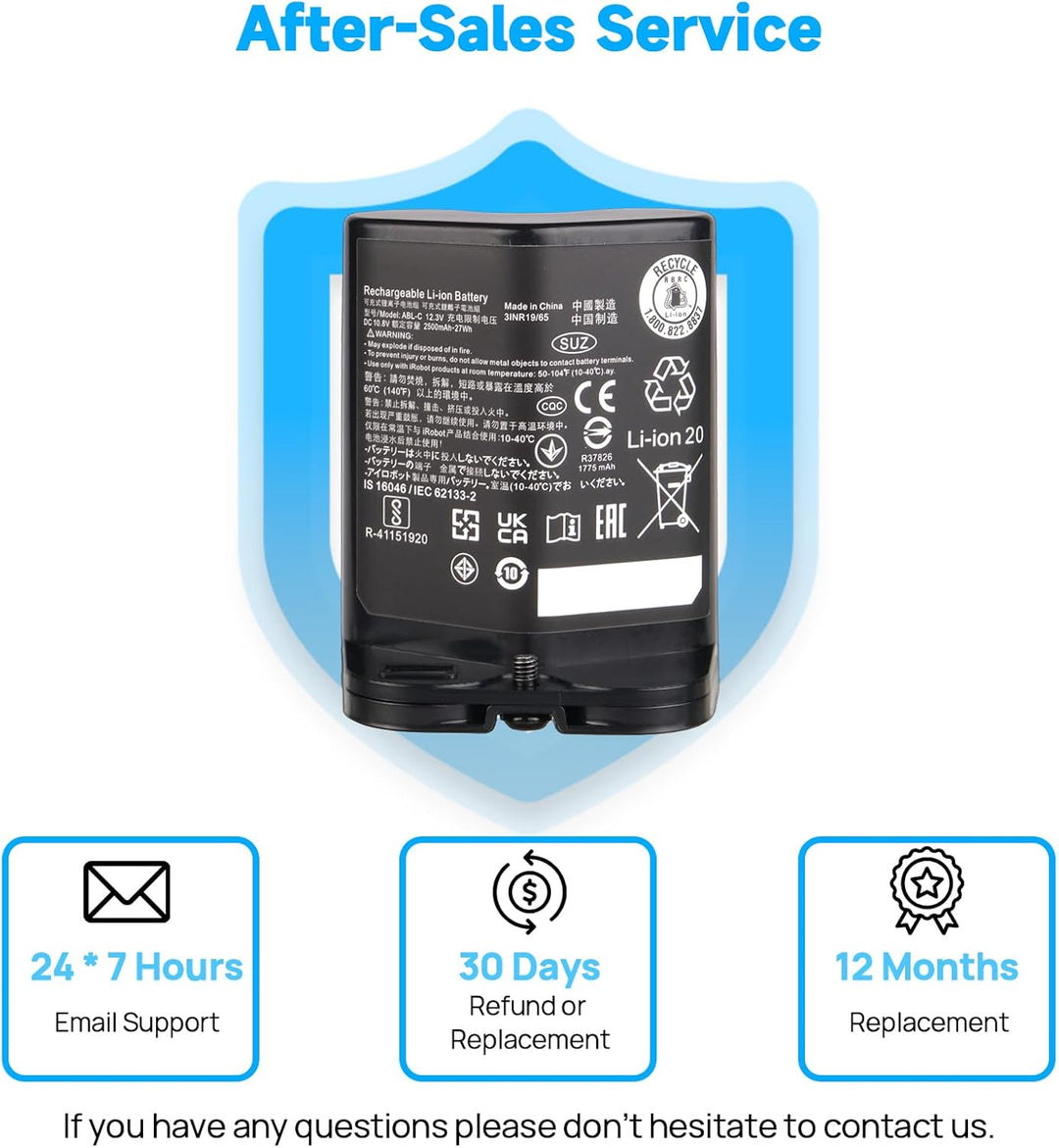2500 mAh 10,8 V Akku Kompatibel mit iRobot Braava Jet M6 6110, Braava Jet M6 Serie M611020 M612880 M