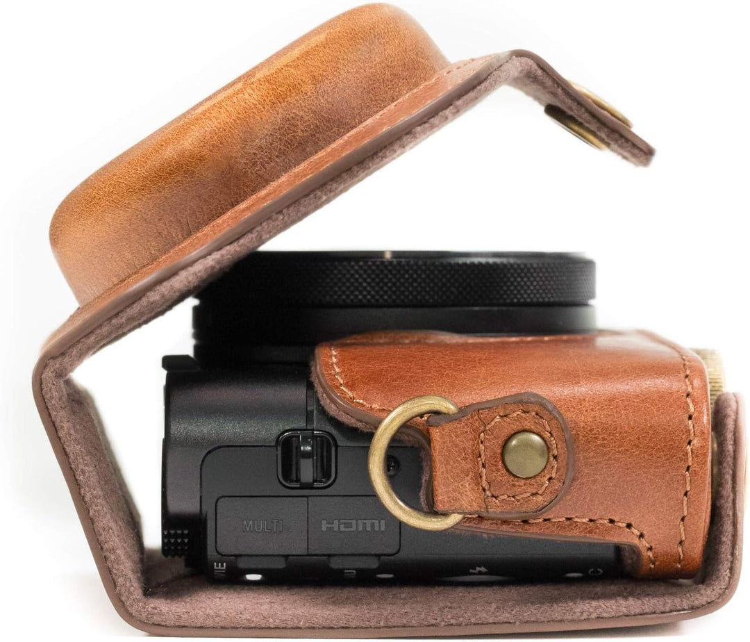 MegaGear MG875 Sony Cyber-shot DSC-RX100 VI, DSC-RX100 V, DSC-RX100 IV Ever Ready Echtleder Kamerata