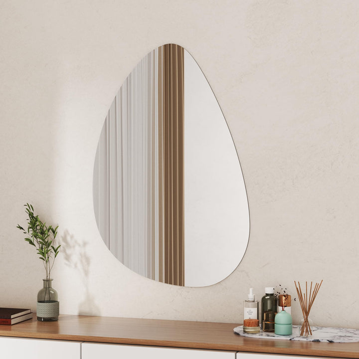 Boromal Spiegel Asymmetrischer 65x90cm Organischer Asymmetrischer Spiegel Badspiegel Asymmetrischer