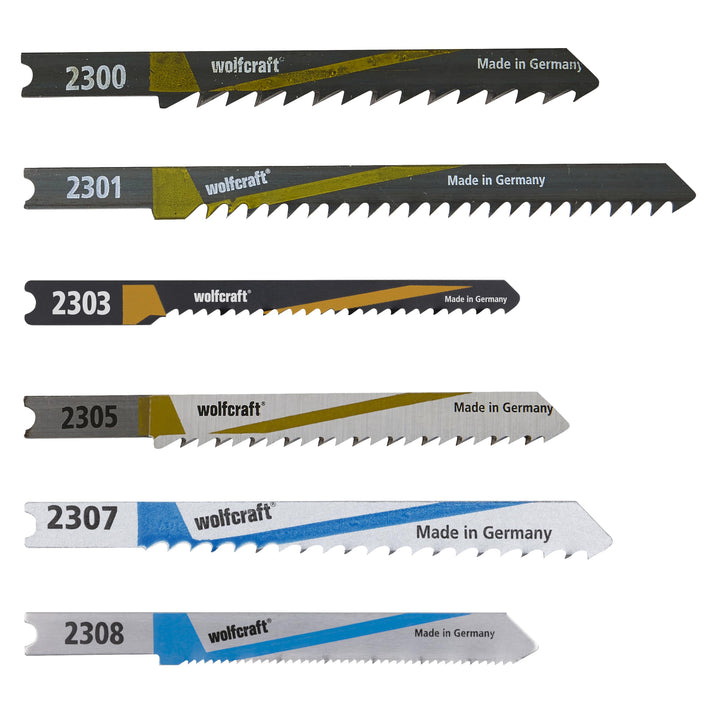 Wolfcraft 2356000 Stichsägeblätter-Set, 10-teilig, U-Schaft
