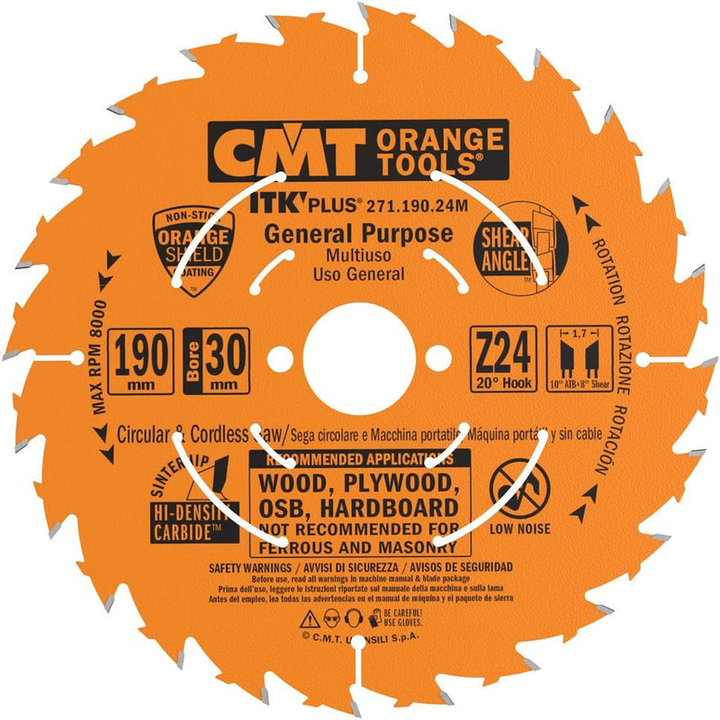 CMT Orange Tools 271,190.24 m-sega Kreissägeblatt Ultra ITK 1,5) 190 x 30 x 24 Z