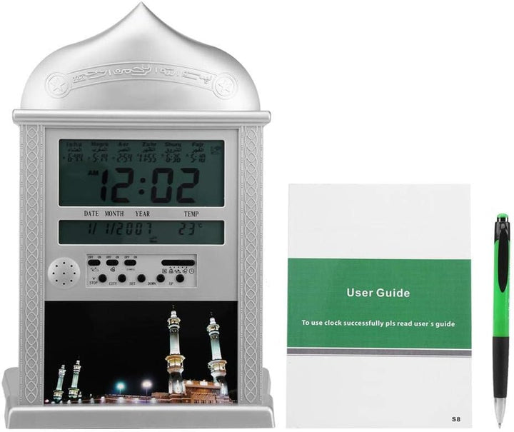 Muslimische Gebetuhr, Bewinner Azan Wanduhr Islamisches Gebet Azan Tischuhr mit muslimischem Mondkal