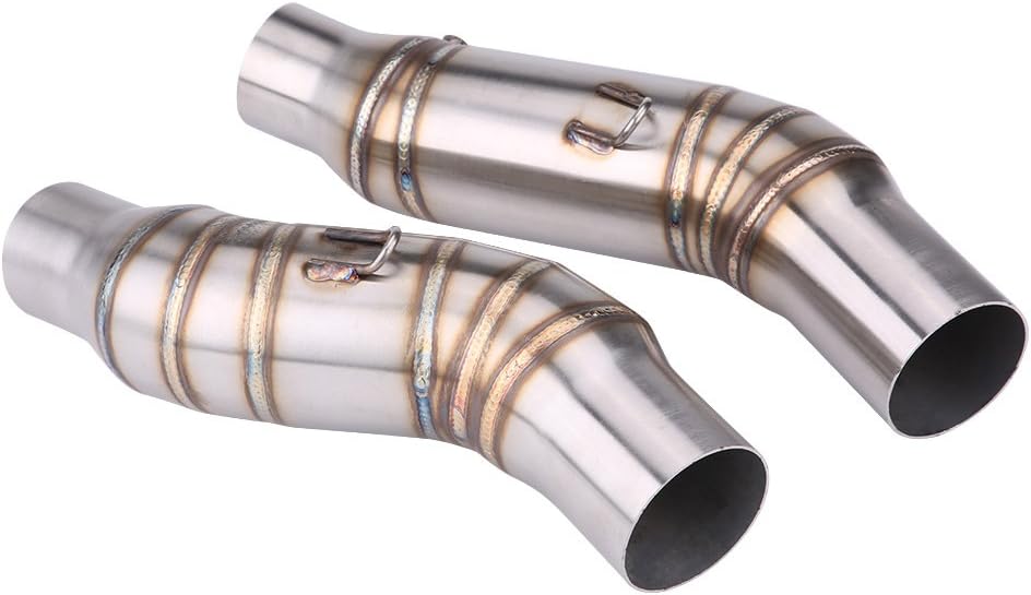Motorrad Auspuff Mittelrohr,KIMISS 51mm Motorrad Slip-on Auspuff Edelstahl Motorrad Slip On Auspuff