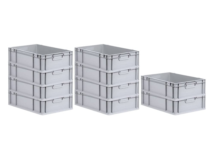 PROREGAL SuperSparSet 10x Eurobox NextGen Grip | HxBxT 17x40x60cm | Griffe geschlossen | Glatter Bod