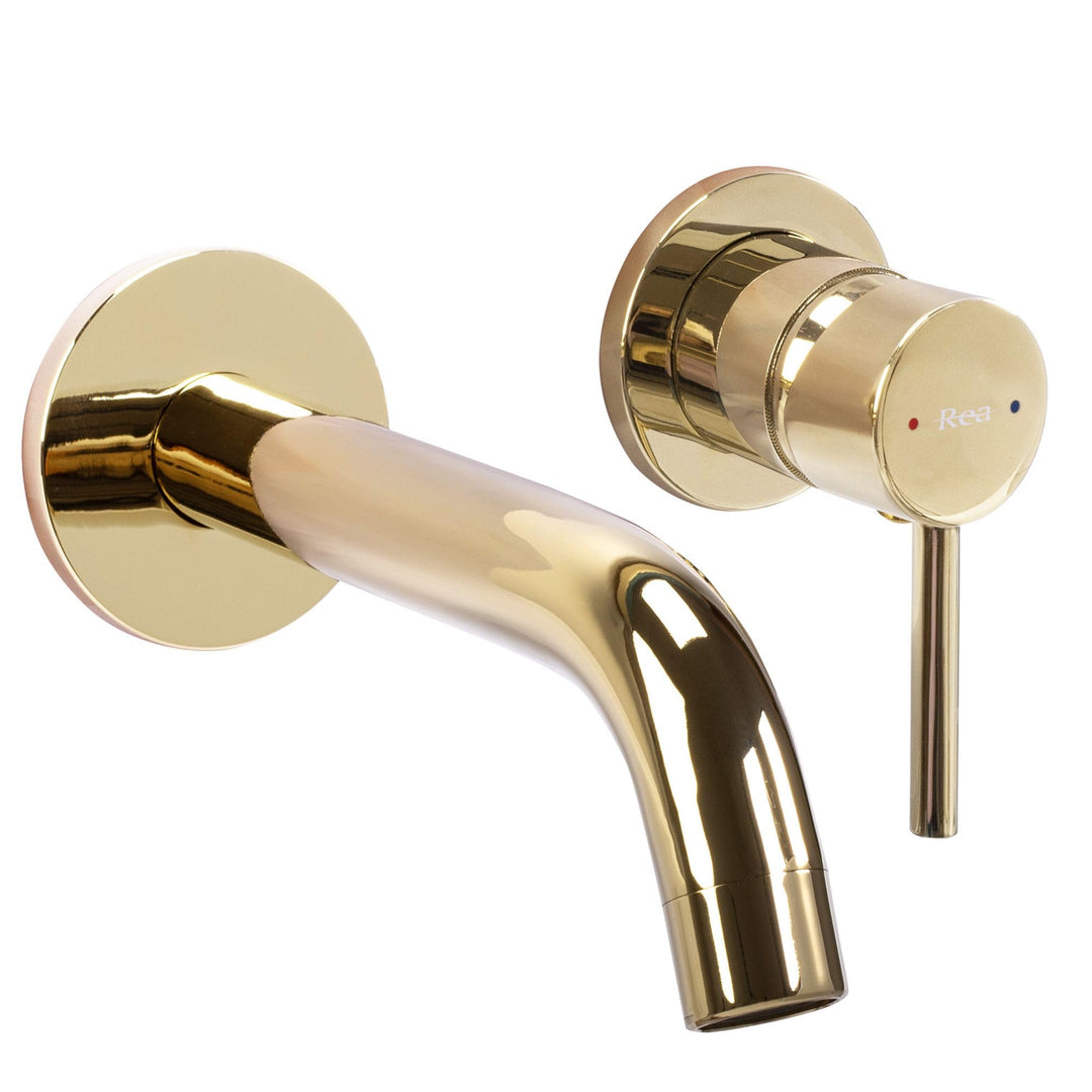 Rea Waschtischarmatur OWEN GOLD + BOX Wasserhahn Bad Badarmatur aus Messing Armatur für Waschbecken
