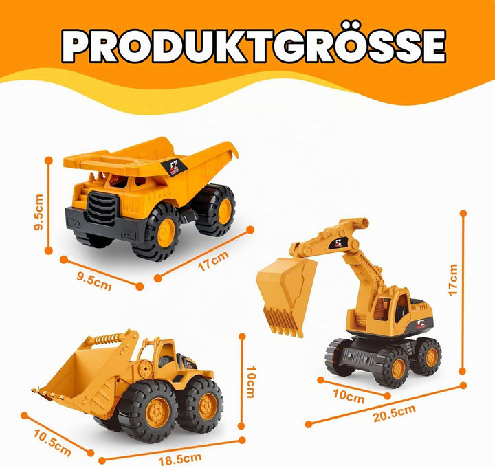 Generisch 3 Stück Bagger Spielzeug, Sandspielzeug Sandkasten Set, Sandkasten Kinderbagger Mit Kippla