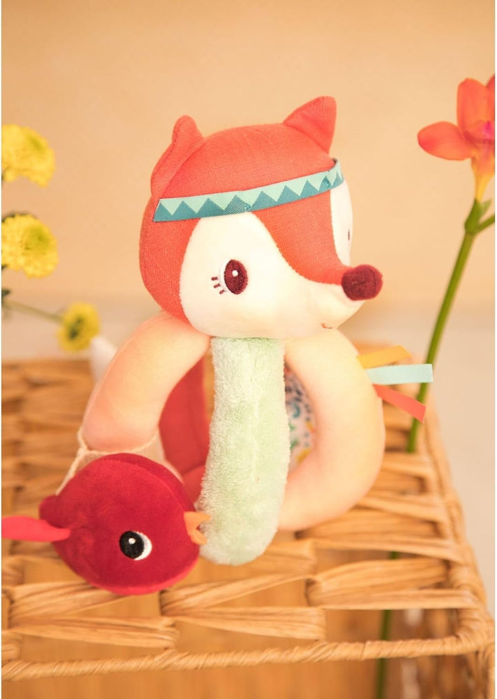 Lilliputiens - Handgriff-Rassel Alice der Fuchs - Interaktives Spielzeug für Babys mit verstecktem F