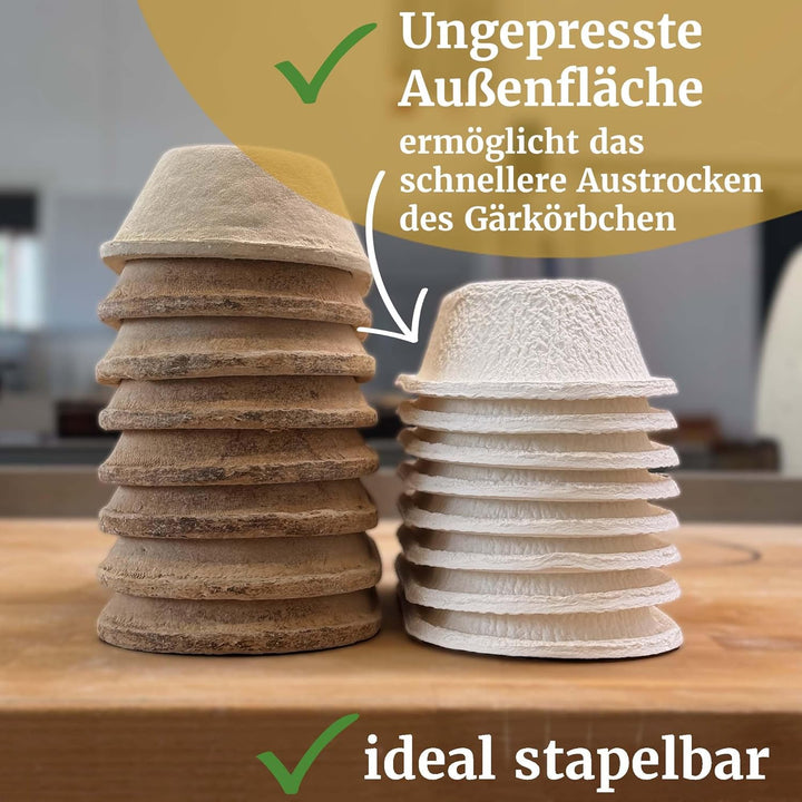 Bäckerei Spiegelhauer Gärkörbchen rund für 1 kg Brotform Holzschliff 23 cm 10 Stück, 10 Stück