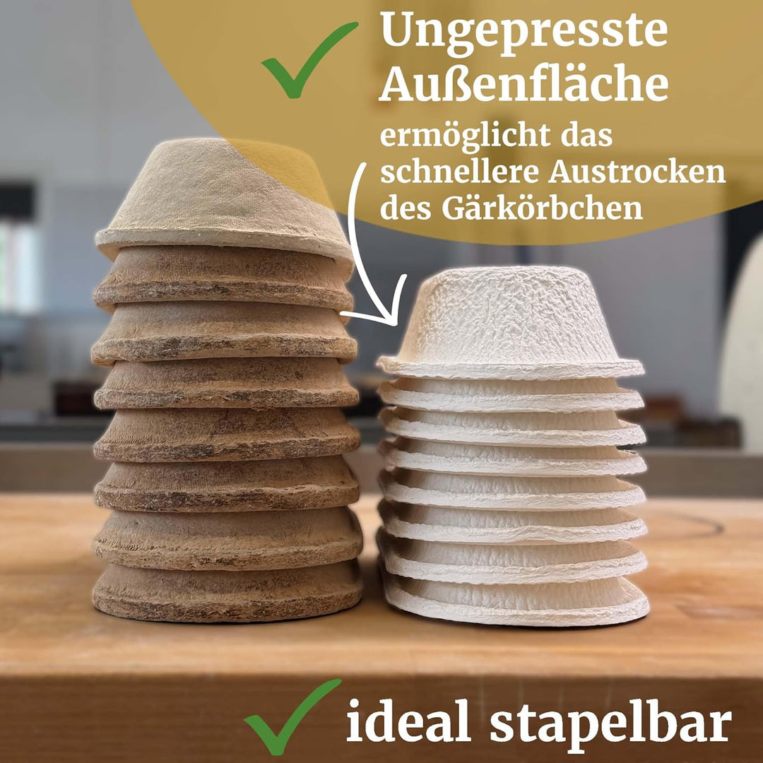 Gärkörbchen rund für 1 kg Brotform Holzschliff 23 cm 2 Stück, 2 Stück
