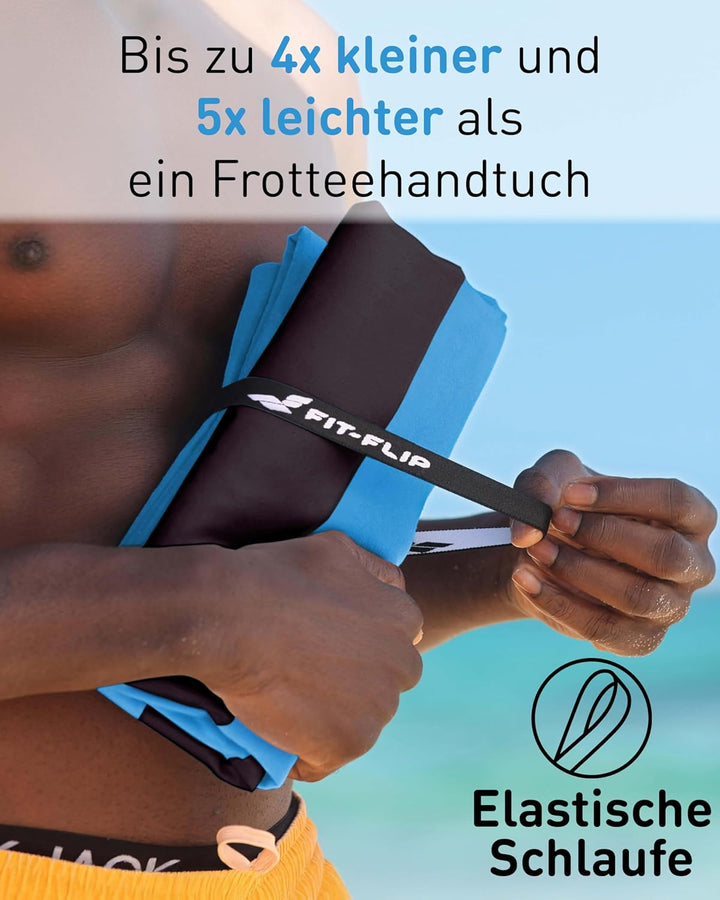 Fit-Flip Strandtuch XXL aus Mikrofaser - leicht und schnelltrocknend - 100% recyceltes Strandhandtuc