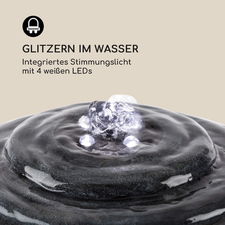 blumfeldt Liquitorre Gartenbrunnen - Wasserspiel, Solarbrunnen, Pumpe: 200 l/h / IPX8, Solarpanel: 2