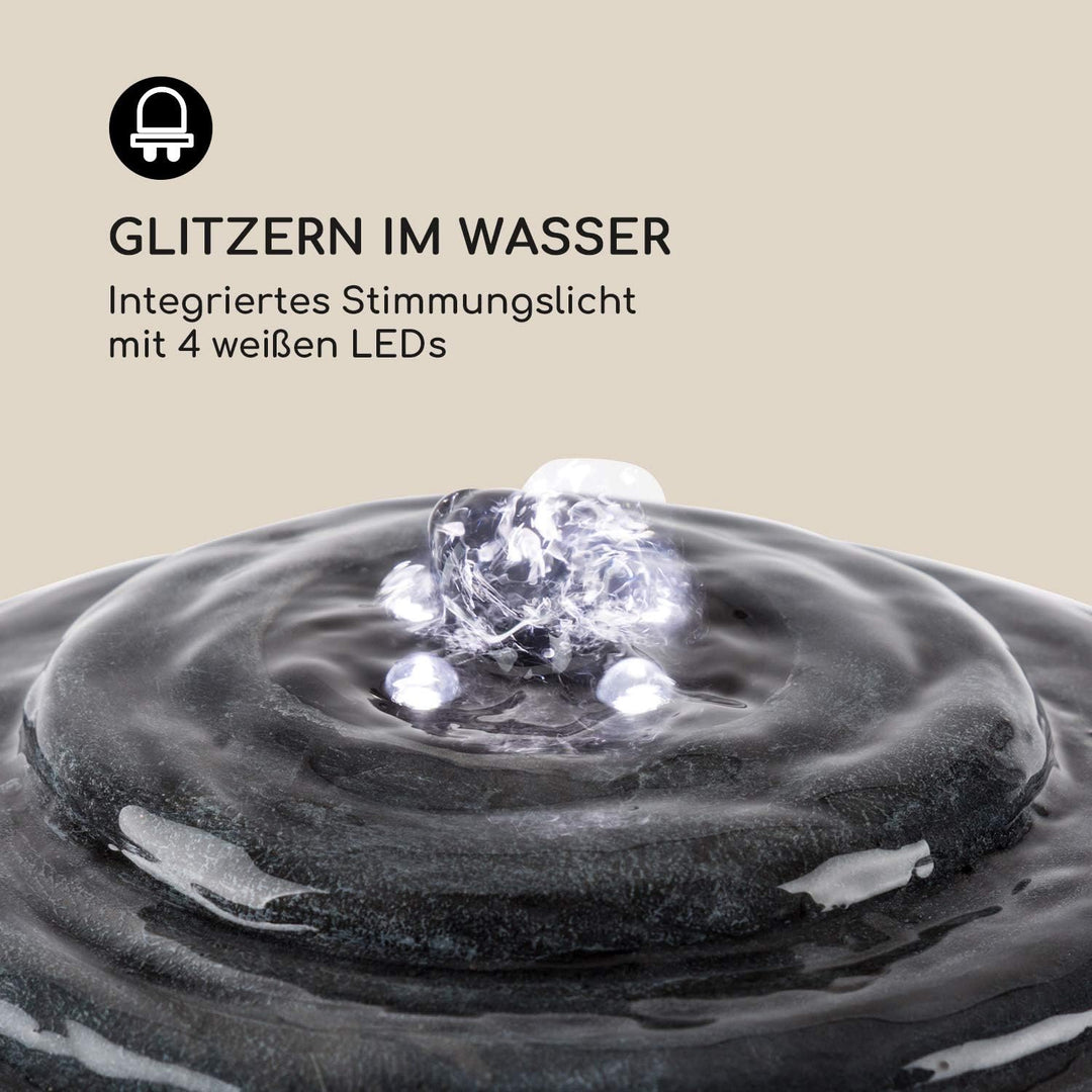 blumfeldt Liquitorre XL Gartenbrunnen - Wasserspiel, Solarbrunnen, Pumpe: 200 l/h / IPX8, Solarpanel