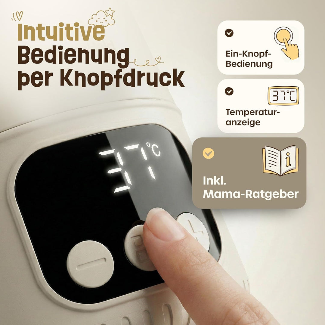 Tragbarer Babyflaschenwärmer für unterwegs – Schnelles Aufheizen in 2 Min | 500ml Kapazität | Für Mu