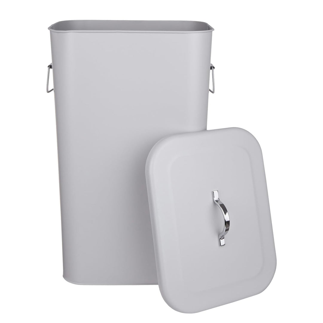 BUTLERS Universaltonne BINSTER - 41 Liter Mülltonne aus Metall mit abnehmbarem Deckel & Tragegriffen