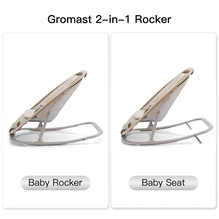 Gromast 2-in-1-Babywippe für Säuglinge, tragbare Babywippe mit 3 Liegepositionen und Reisetasche – G