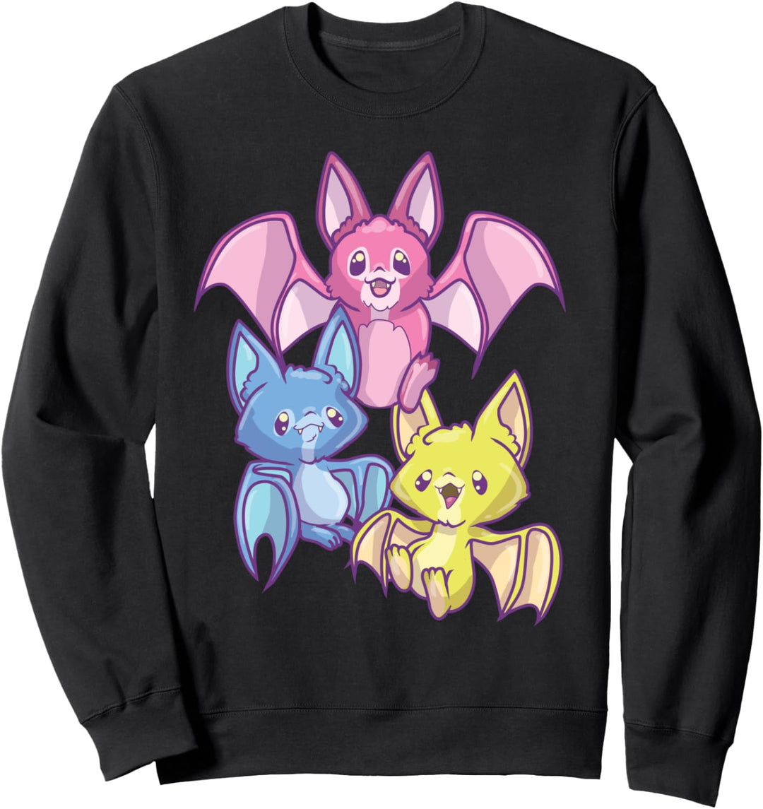 Pansexual Kawaii Fledermaus, Pastell Goth Fledermaus Subtle Pan Pride Sweatshirt