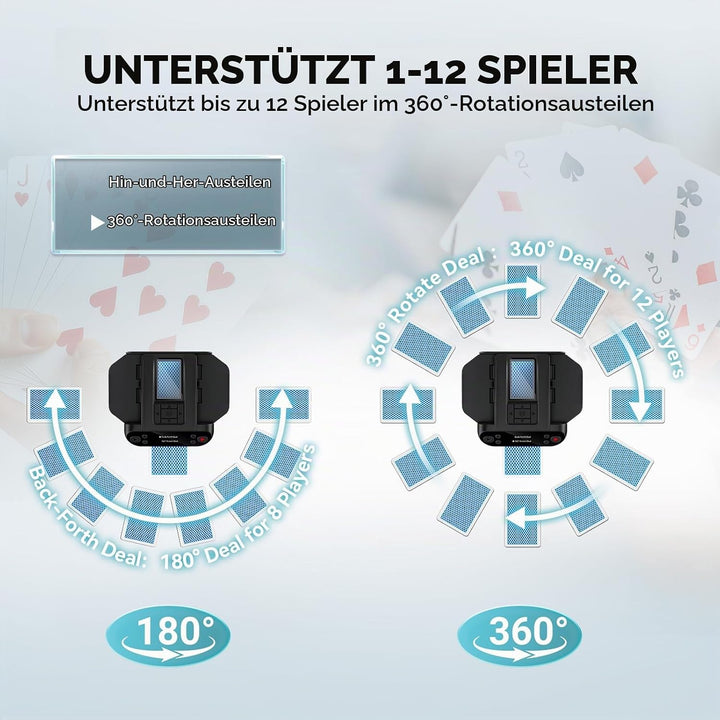 KPAW Kartenmischmaschine mit Austeilen,mit 8 Fernbedienungen | Automatischer Kartenmischer und Auste