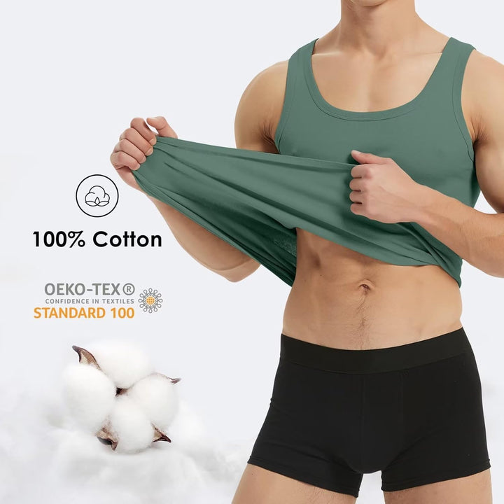 YouShow Unterhemd Herren 5er Pack 100% Baumwolle Tank Top Feinripp S 1*schwarz + 1*weiss + 1*grau +