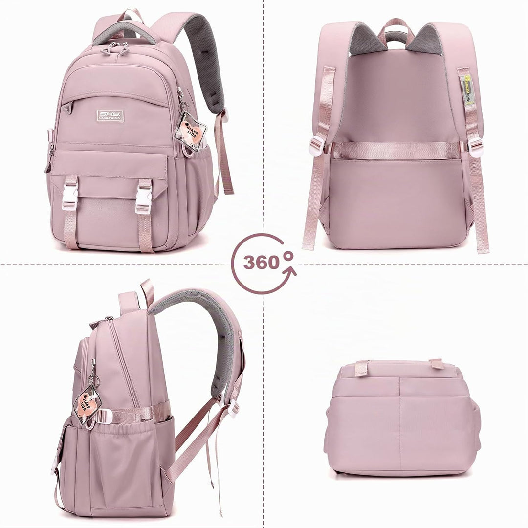 JANSBEN Wasserdichter Schulrucksack für Mädchen &amp; Jungen, Mehrfachfach-Rucksack für Schule &amp; Reisen,