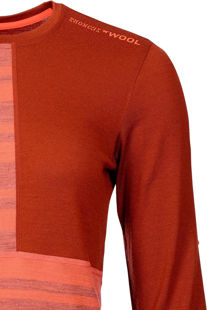 ORTOVOX Damen 185 Rock'n'Wool Long Sleeve W Sweatshirt S Korallenrot, S Korallenrot