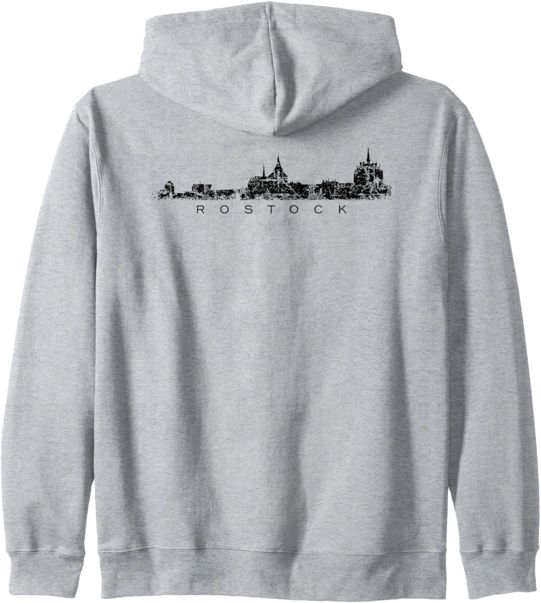 Rostocker Skyline (Vintage Schwarz) Rostock Kapuzenjacke