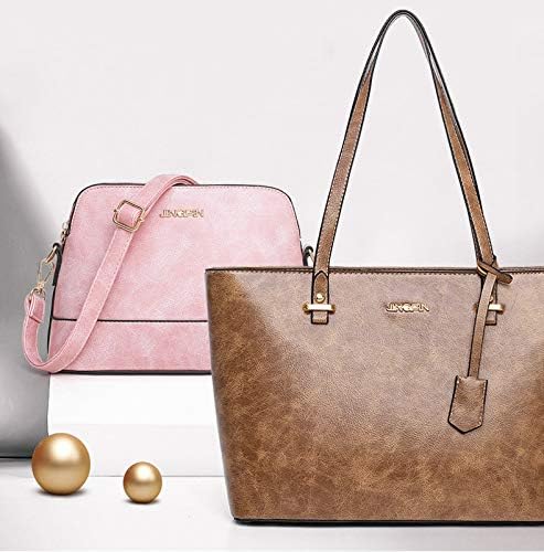 AlwaySky Handtaschen-Set für Damen 5er Pack Tote Geldbörse Handtaschen Set PU-Leder Umhängetasche Br