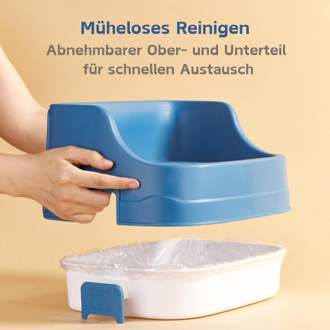 Kaninchen Toilette, Mittelgross Kleintier Katzentoilette für Käfige Abnehmbar Ecktoilette Töpfchentr