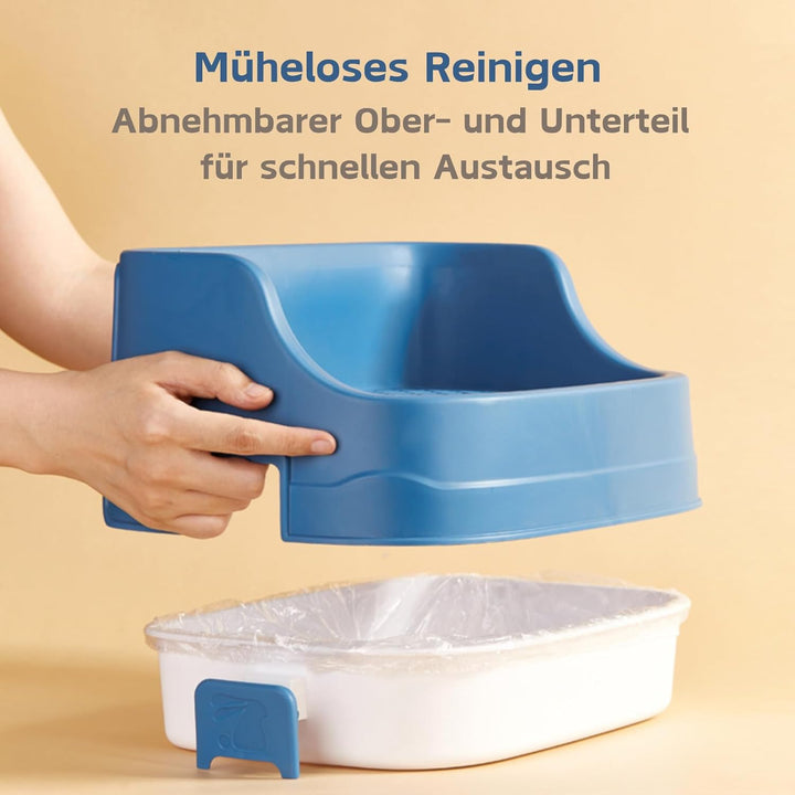 Kaninchen Toilette, Mittelgross Kleintier Katzentoilette für Käfige Abnehmbar Ecktoilette Töpfchentr