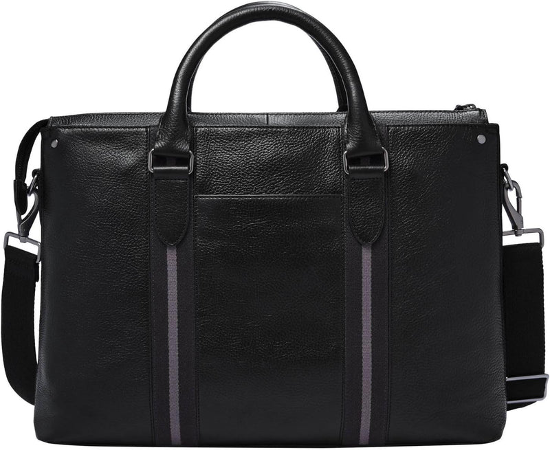 Fossil Herren Arbeitstasche Houston Leder 41,28 cm L x 9,53 cm B x 29,21 cm H Schwarz, Schwarz