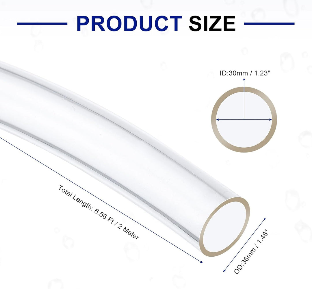 QUARKZMAN PVC Schlauch 30mm ID x 36mm OD (2 Meter) - Aquarium Schläuche - Gummischlauch Bierschlauch