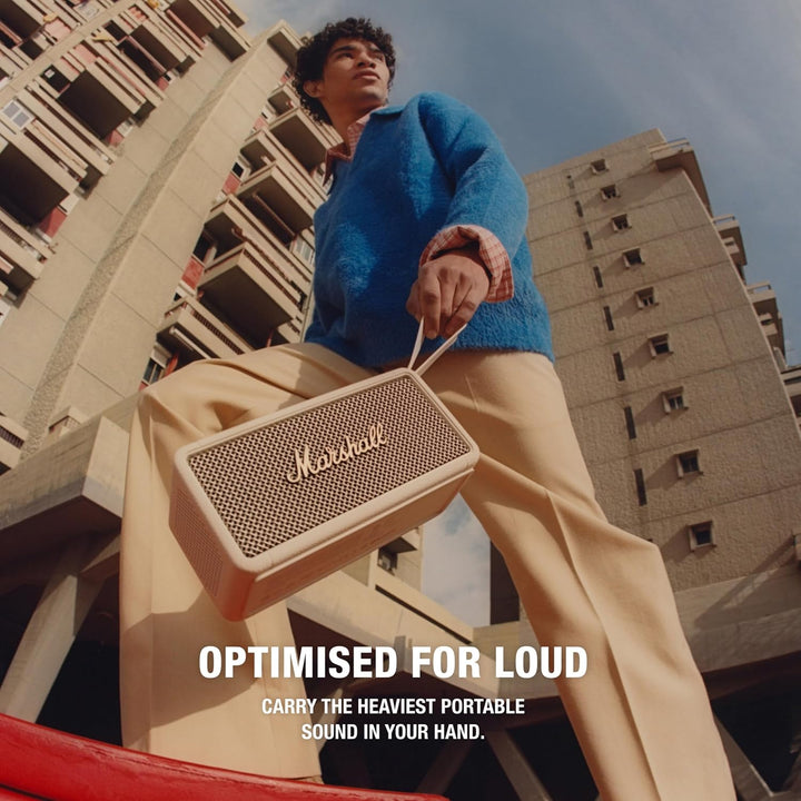 Marshall Middleton kabelloser tragbarer Bluetooth-Lautsprecher, über 20 Stunden tragbare Spielzeit,